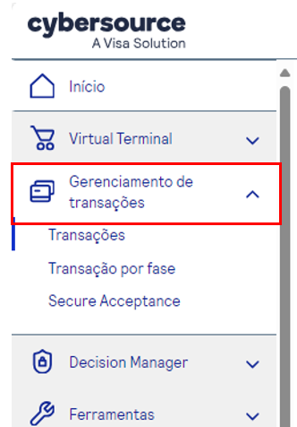 menu gerenciamentos