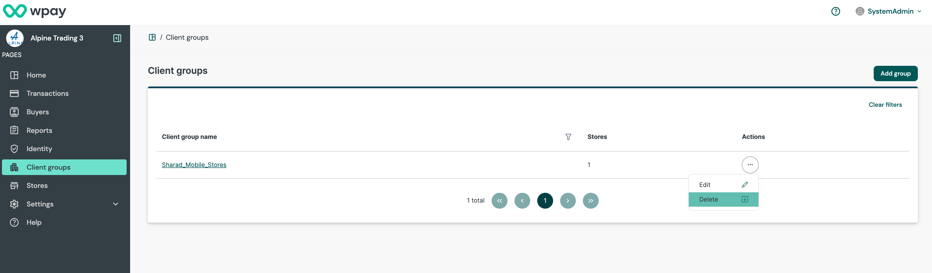 Delete a Client Group
