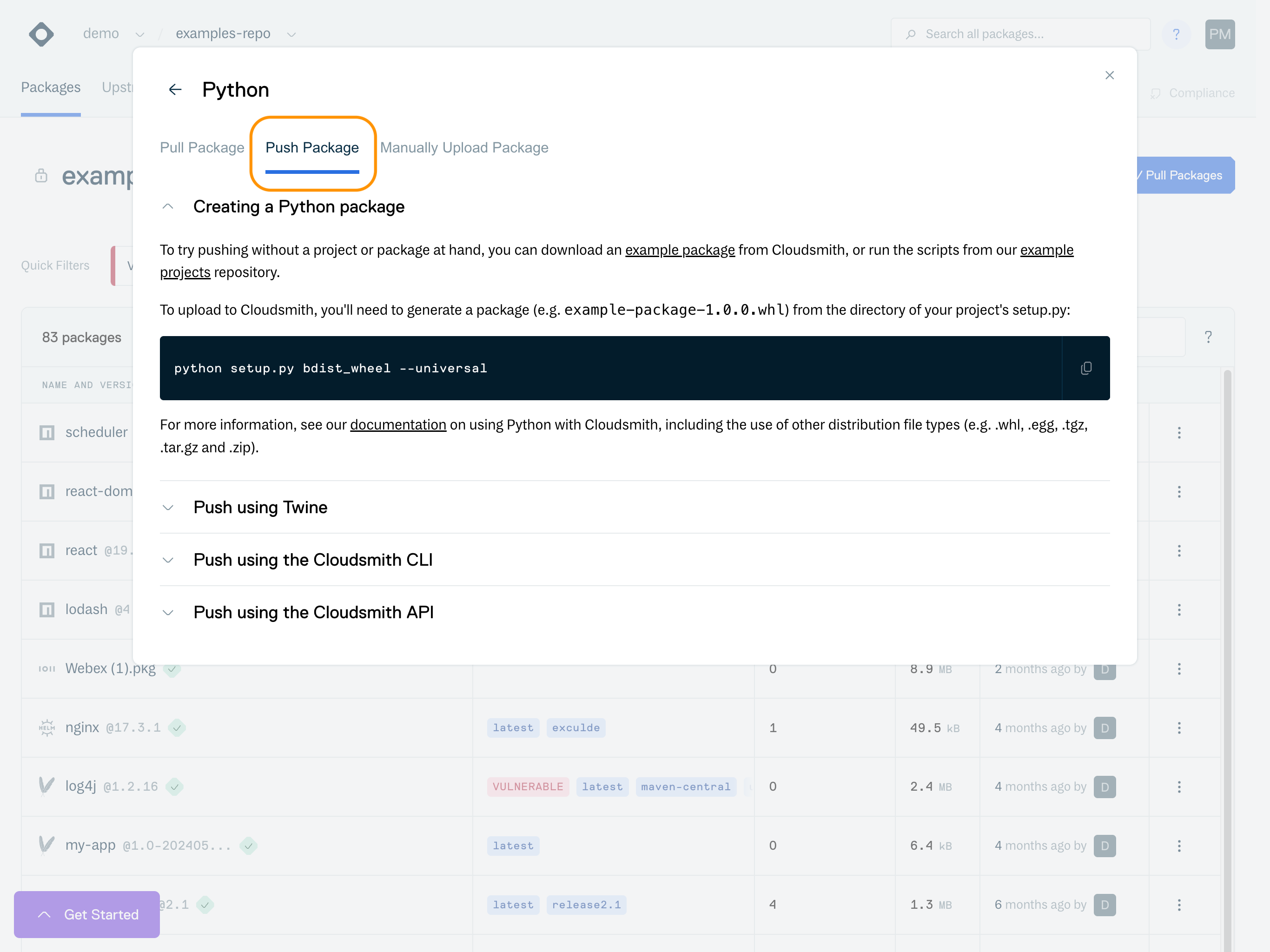 Native instructions for your package format