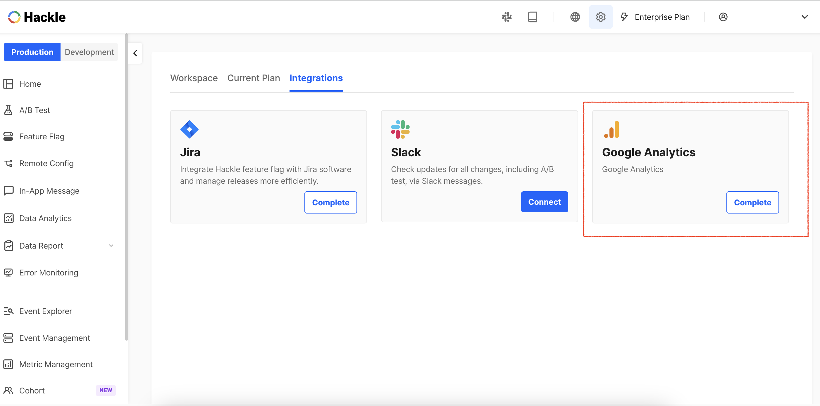 Workspace Settings - External Integration