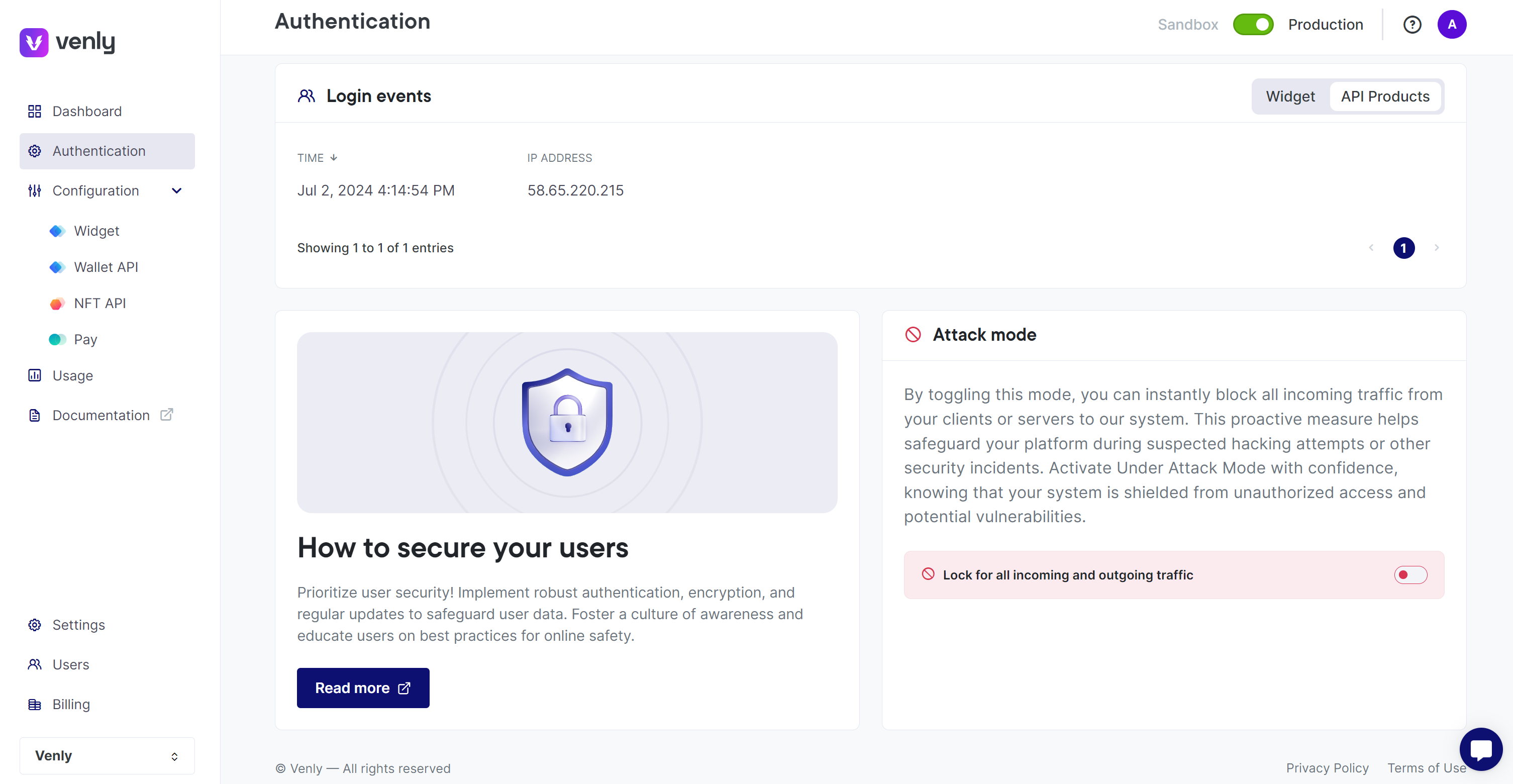 Authentication Features