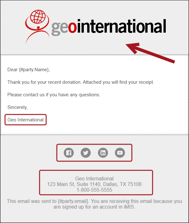 Out of the box gift receipt template after it is edited