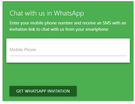 WhatsApp SMS invitation form