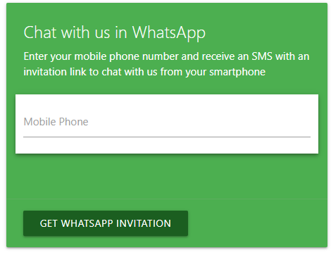 Send Whatsapp Chat Invitation With Sms