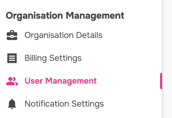 User management in Settings