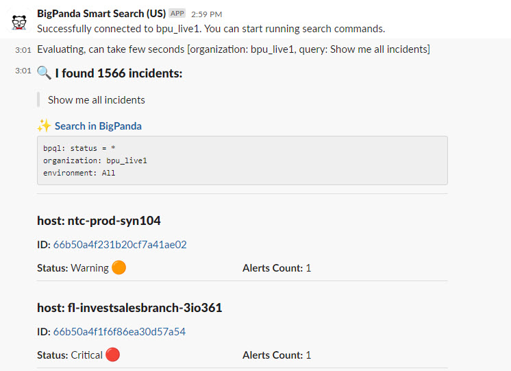 Bigpanda Smart Search Slack App