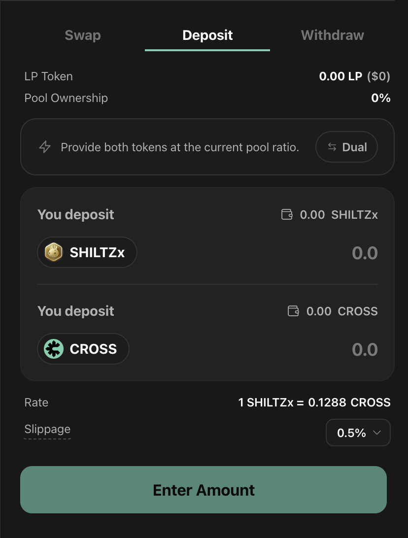 Deposit liquidity (paired)