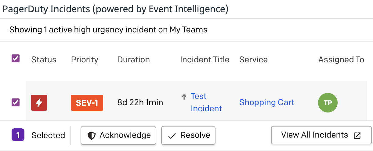 PagerDuty incident