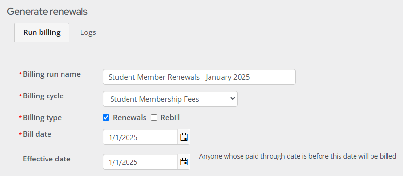 Generating a renewal