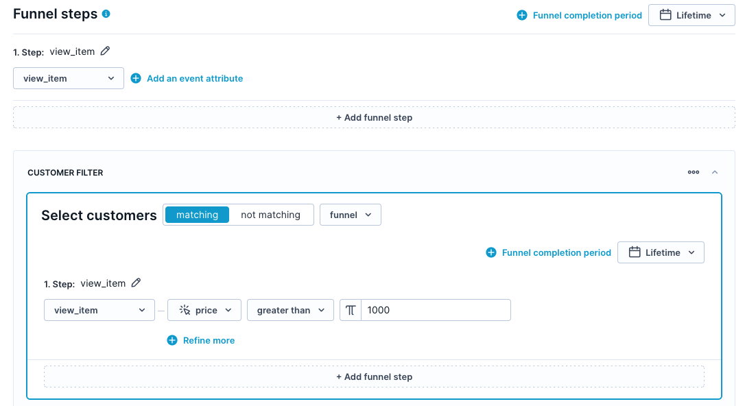 Incorrect customer filter counting all product views by customers who ever viewed a product over 100.