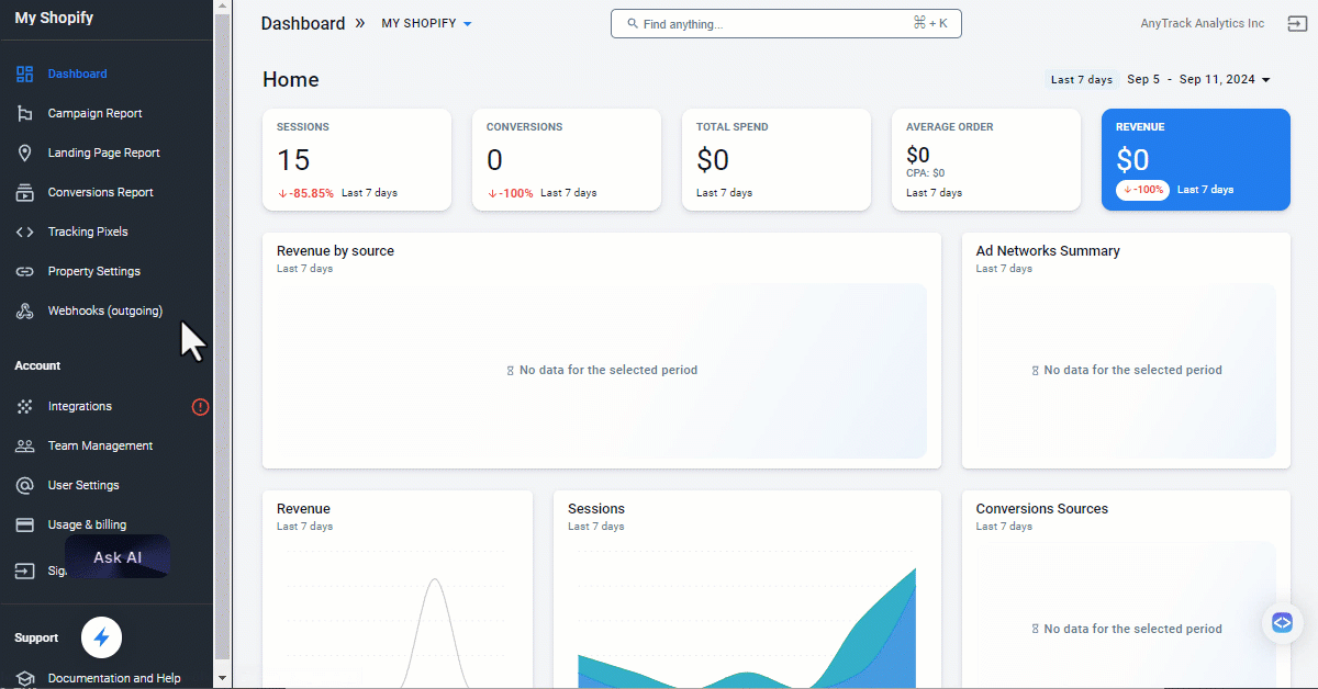 Connect AnyTrack to your UET Tag and map the events you want to send.