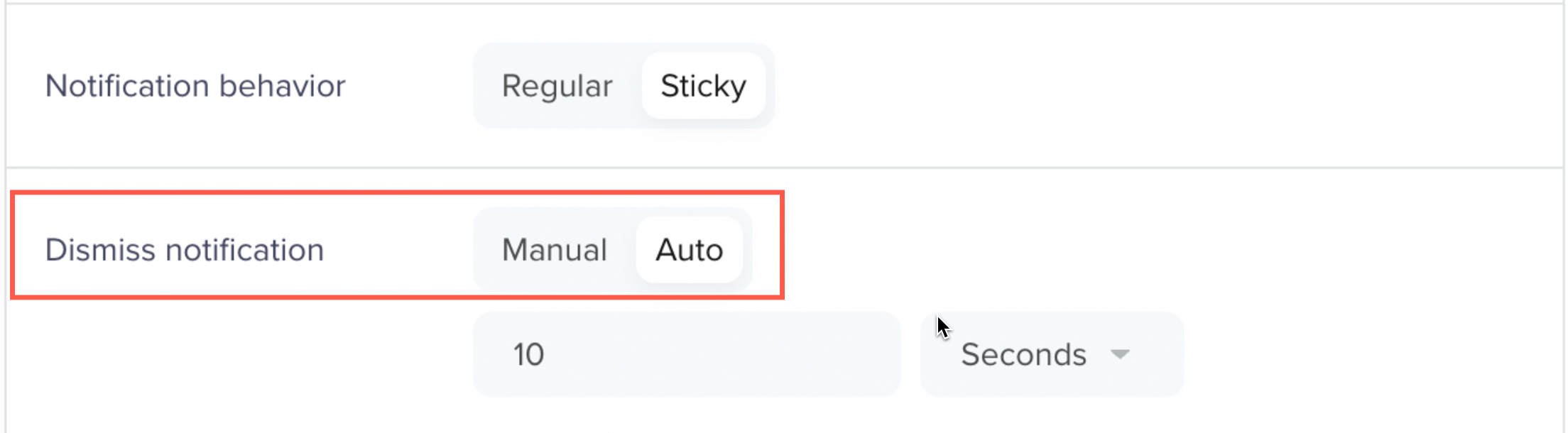 Dismiss Notificatiom