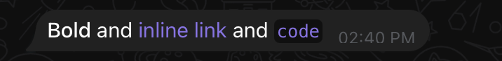 Parse mode Formatting