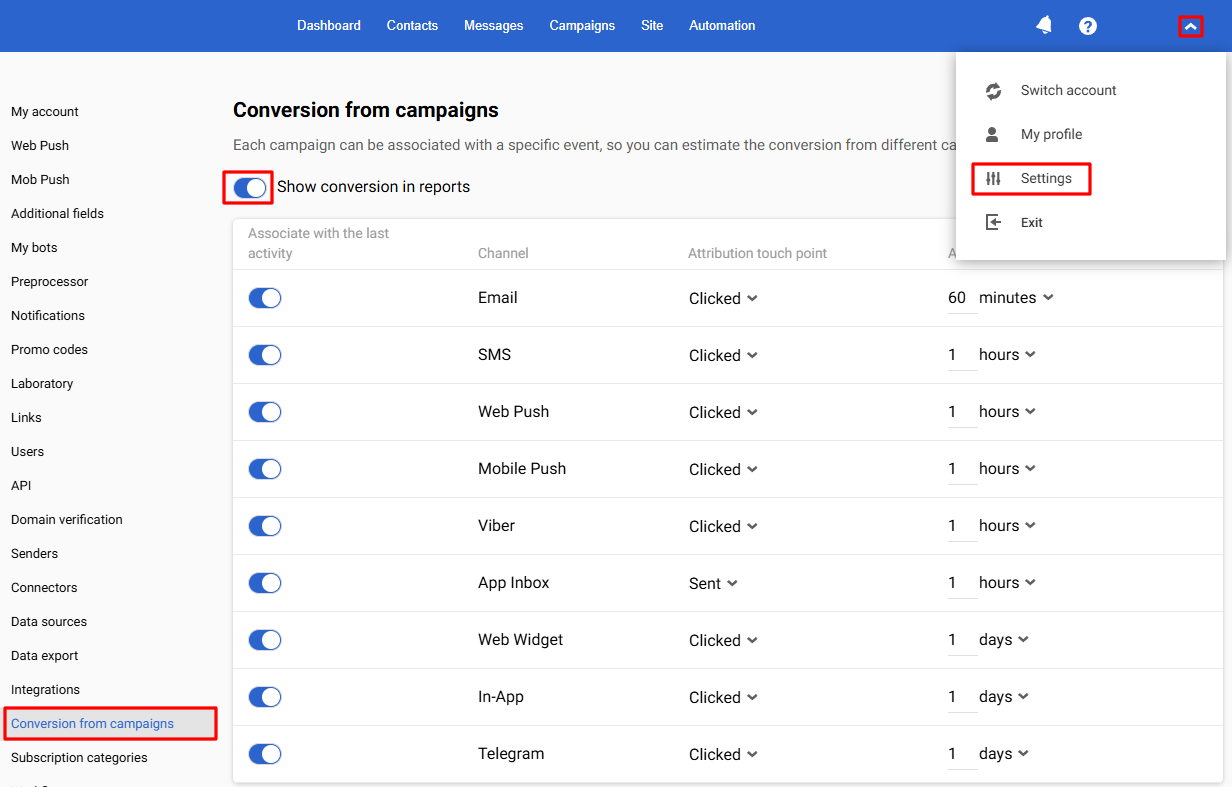 Profile Settings