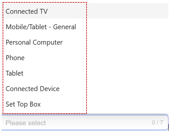 **Select the Device Type Option**