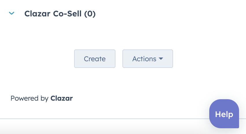 Clazar Co-Sell CRM Card with no opportunities attached