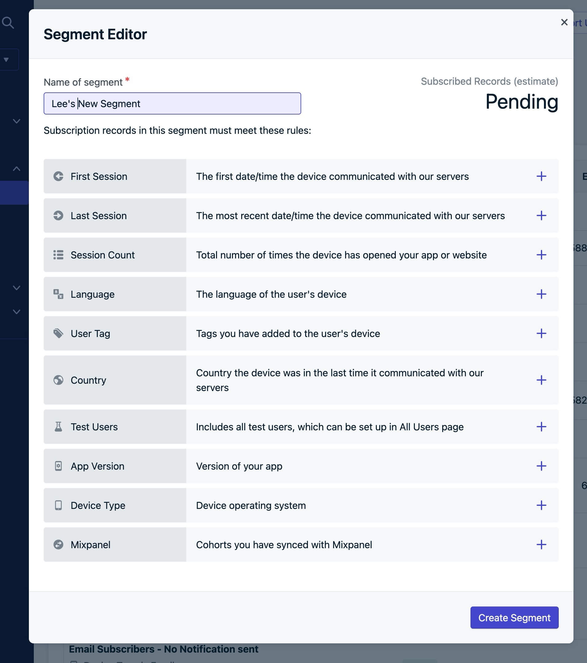 Segment Filters