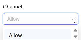**Select Allow option for Channel**