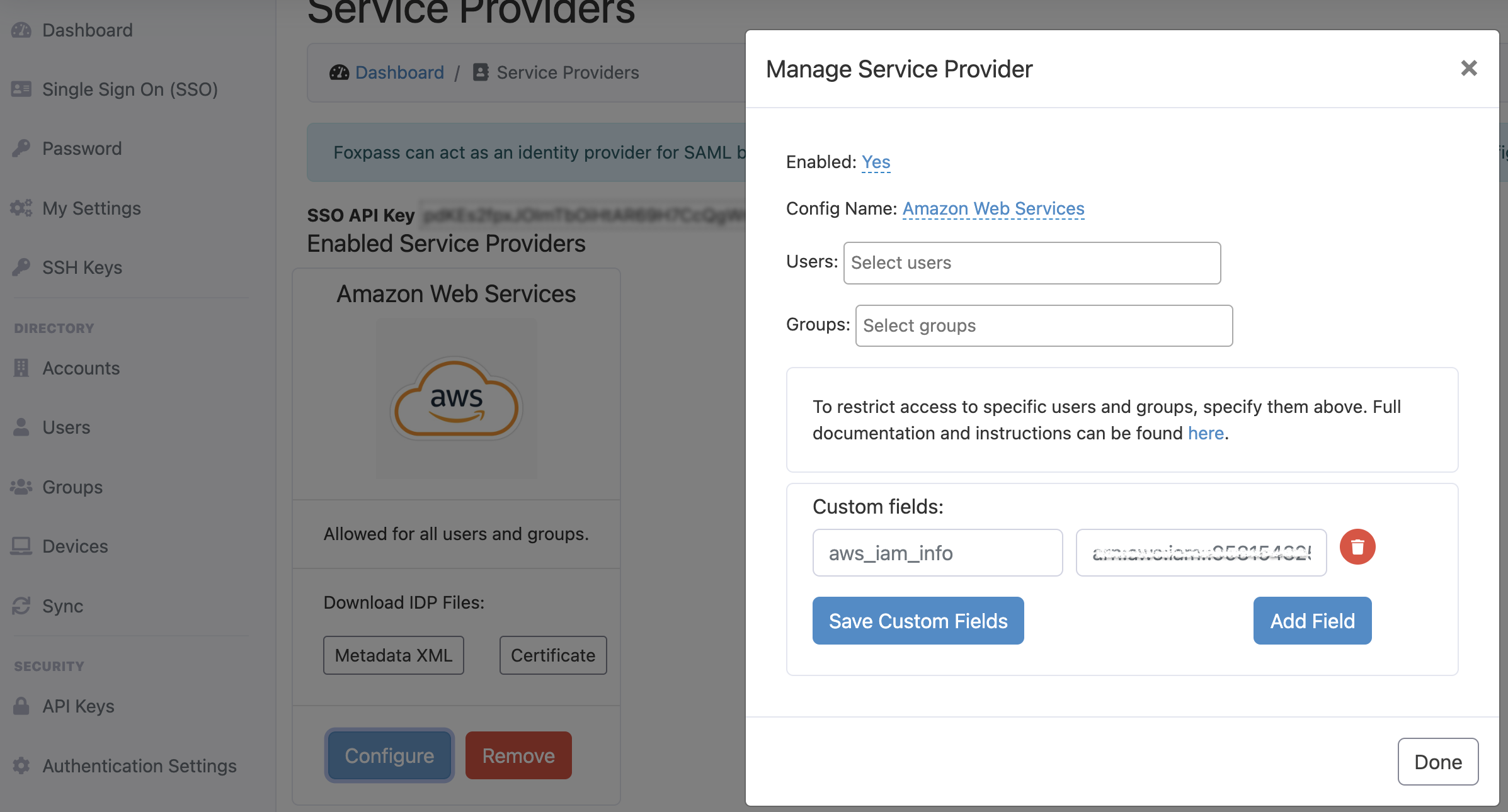 Configure Service Provider