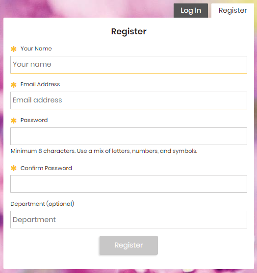 An example of a custom registration screen with Custom Customer Field present