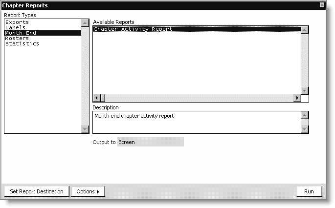 From Customers, select Manage chapter rosters, and click Print