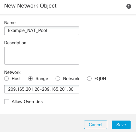 **Figure 18:** NAT Pool object example