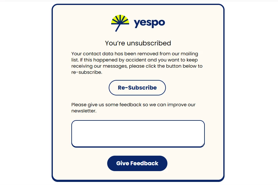 One-click unsubscribe