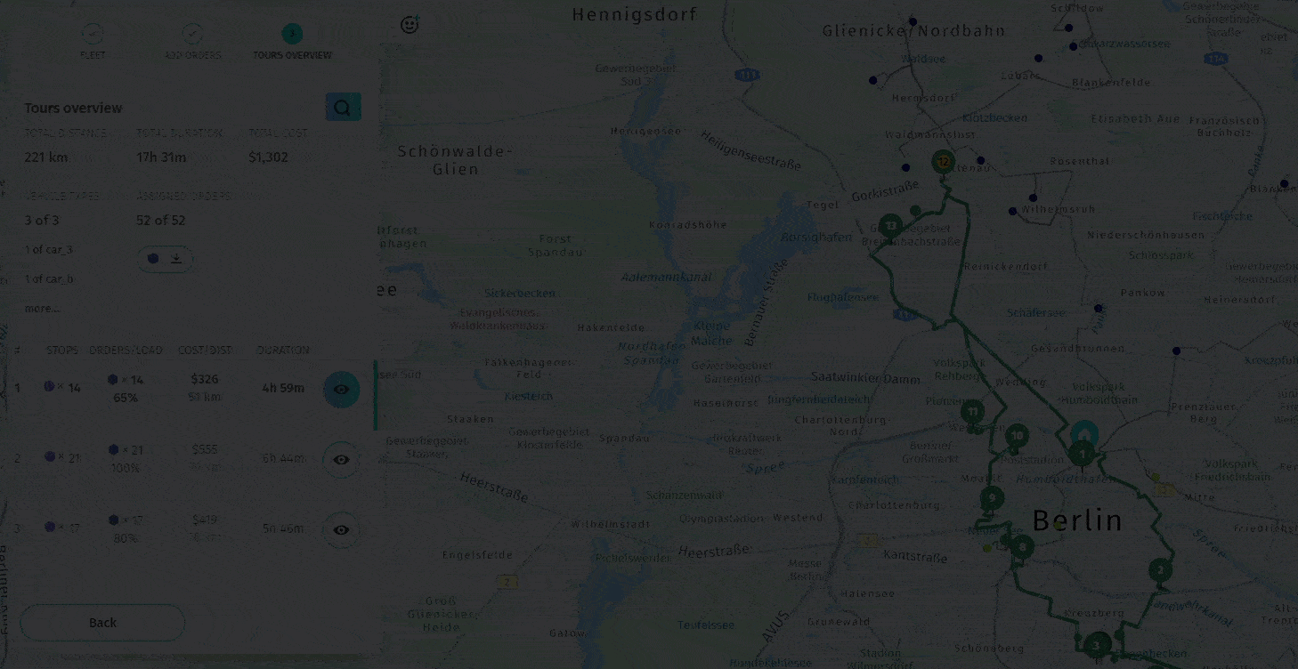 Charging stops implemented as high-priority jobs