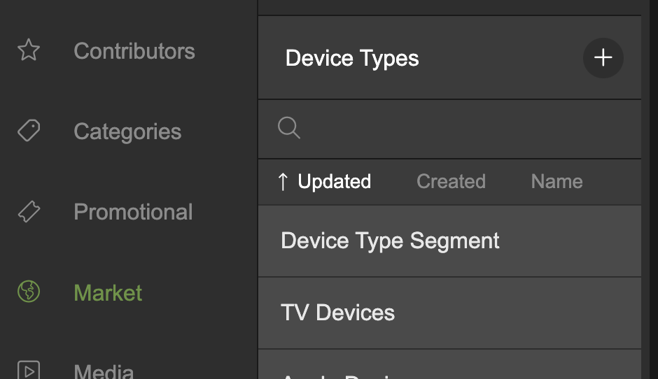 Click the **+** icon to create a new device type