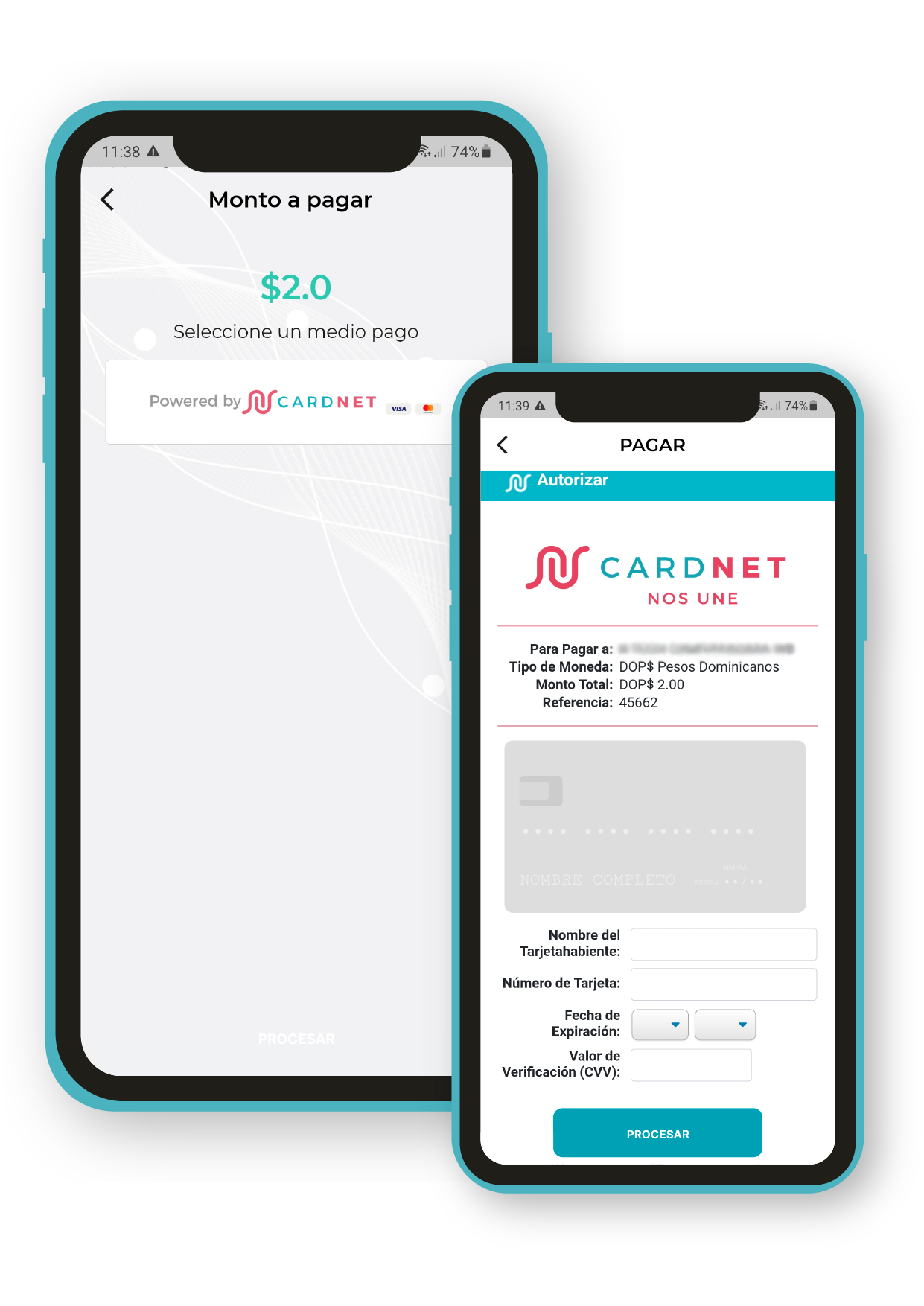 Cardnet pago desde app alerta internet wispro