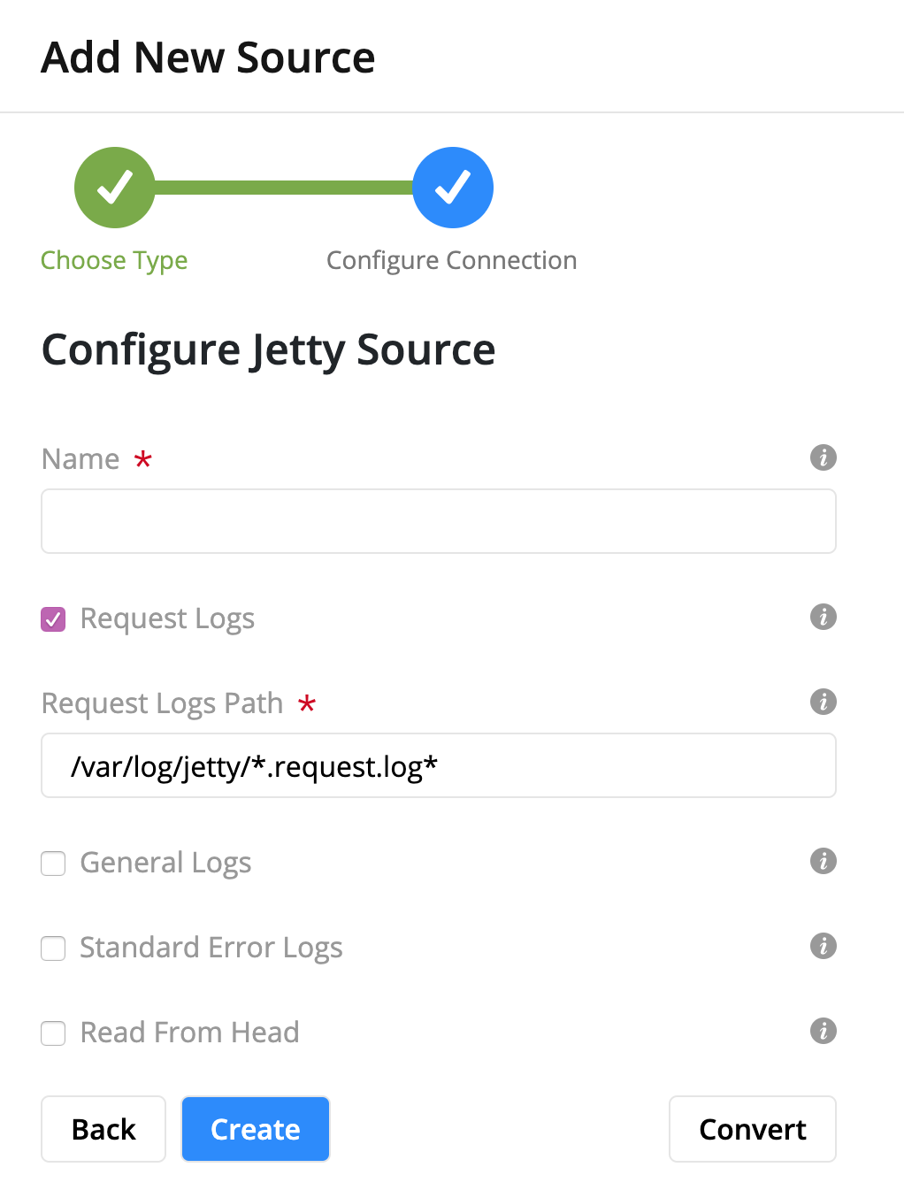 Jetty Log Configuration Form