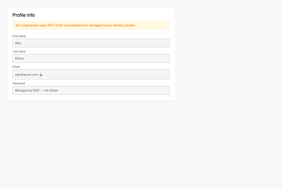 SSO profile constraints