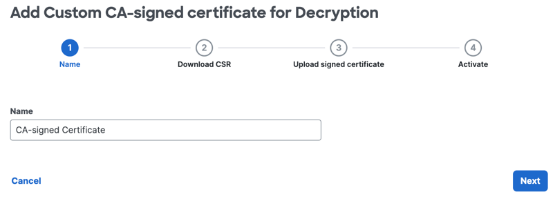 Add Customer CA Signed Root Certificate