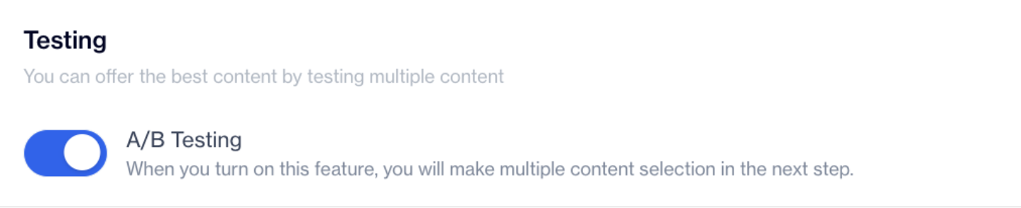 Enable A/B Testing