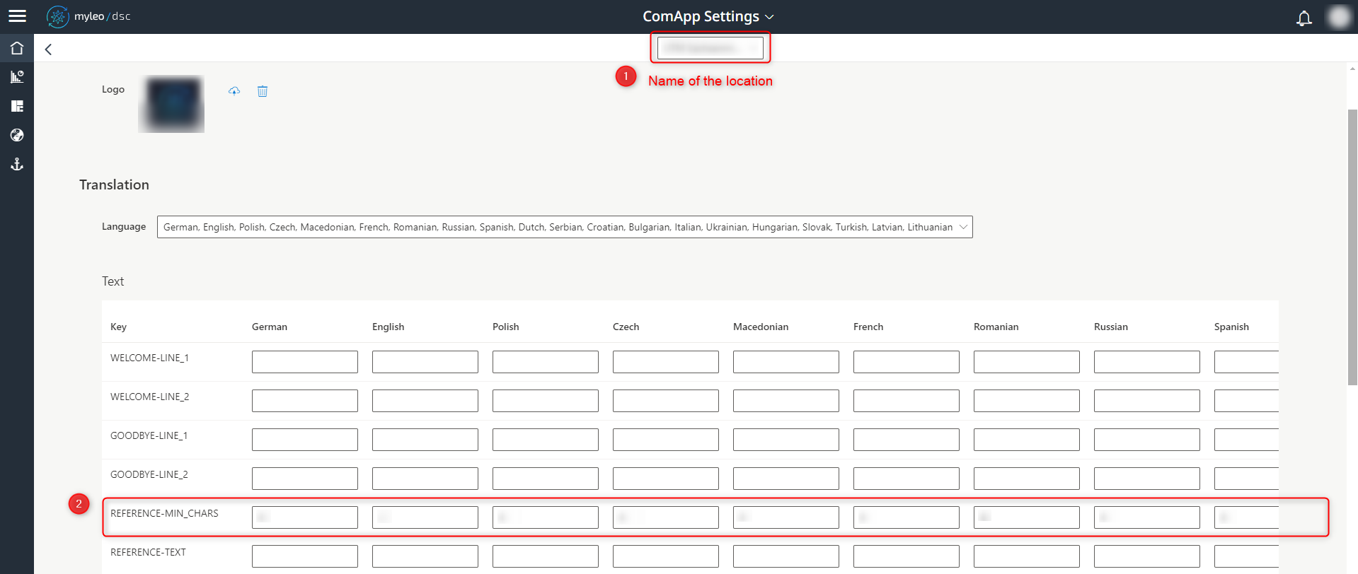 Defining the minimum length of the reference number