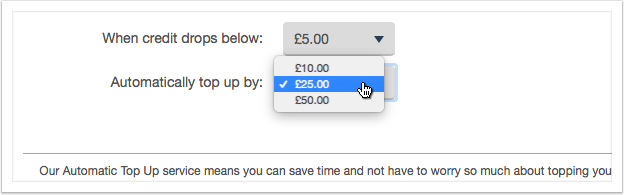 Automatic Top Up