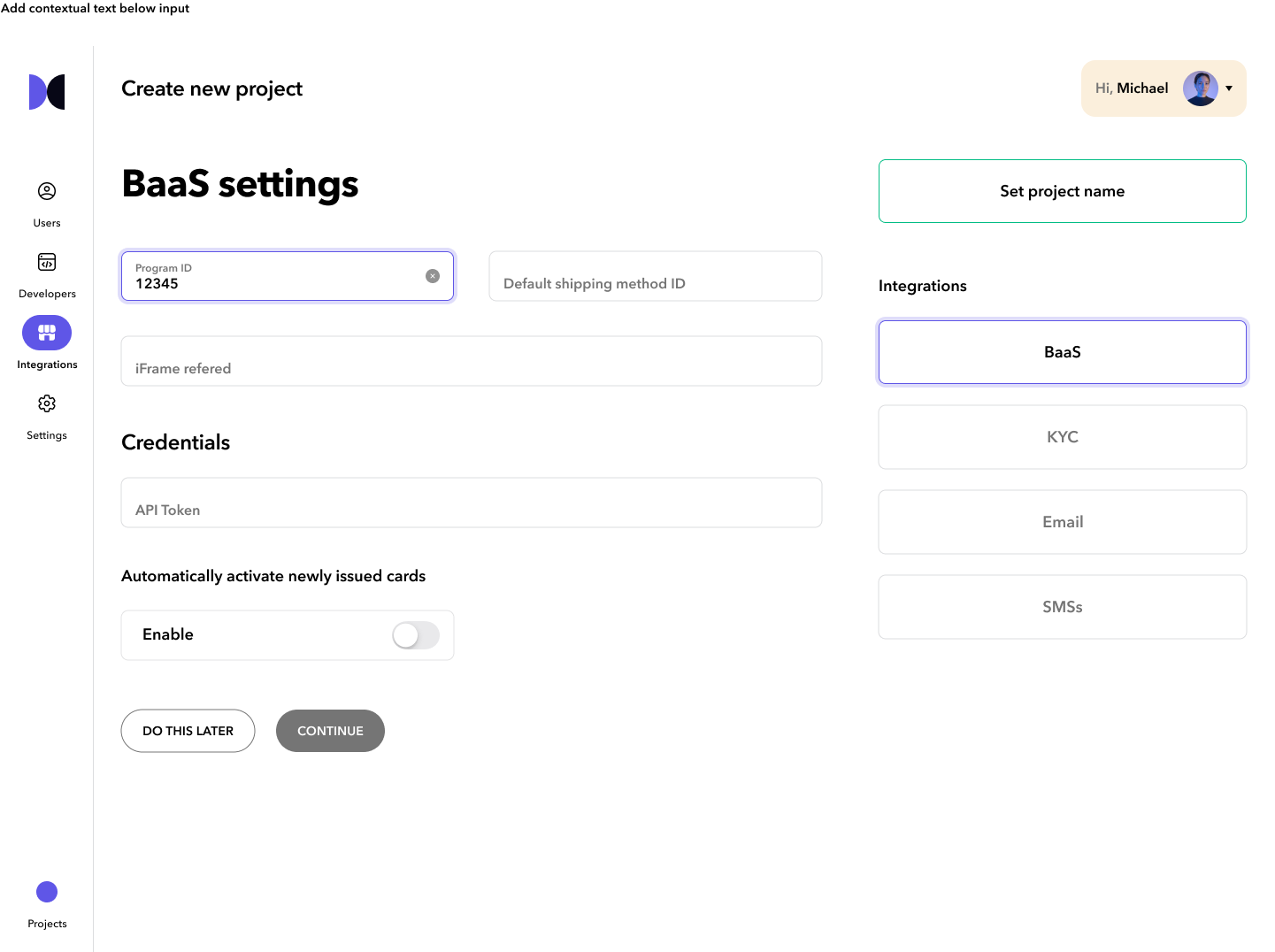 Config integrations