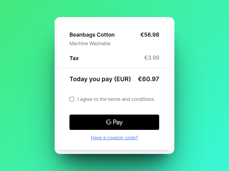 Google Pay Button in a checkout page