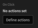 Define click actions in the settings panel