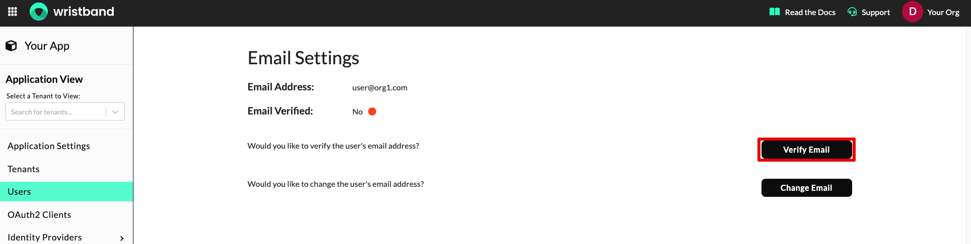 Verify Email button