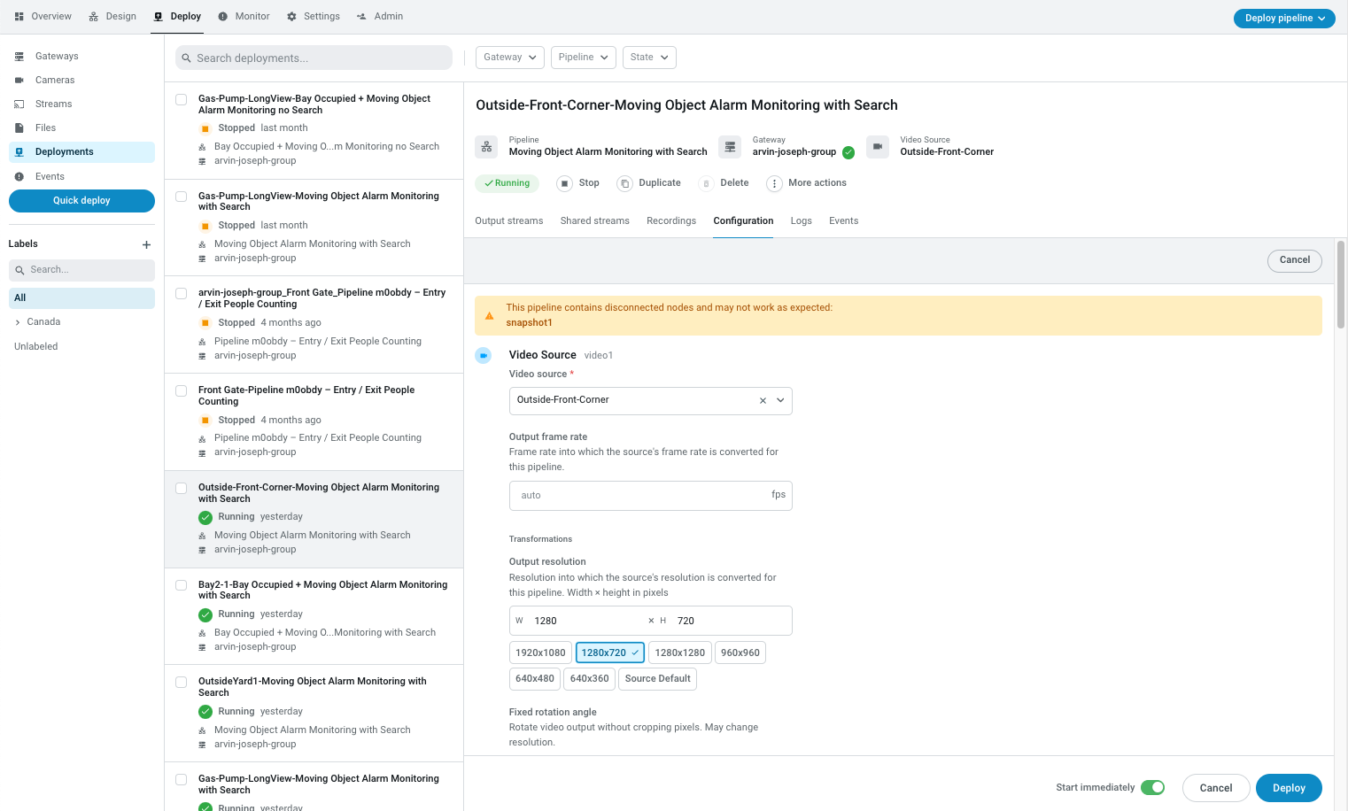 Edit the configuration and hit Deploy to save and restart the deployment.