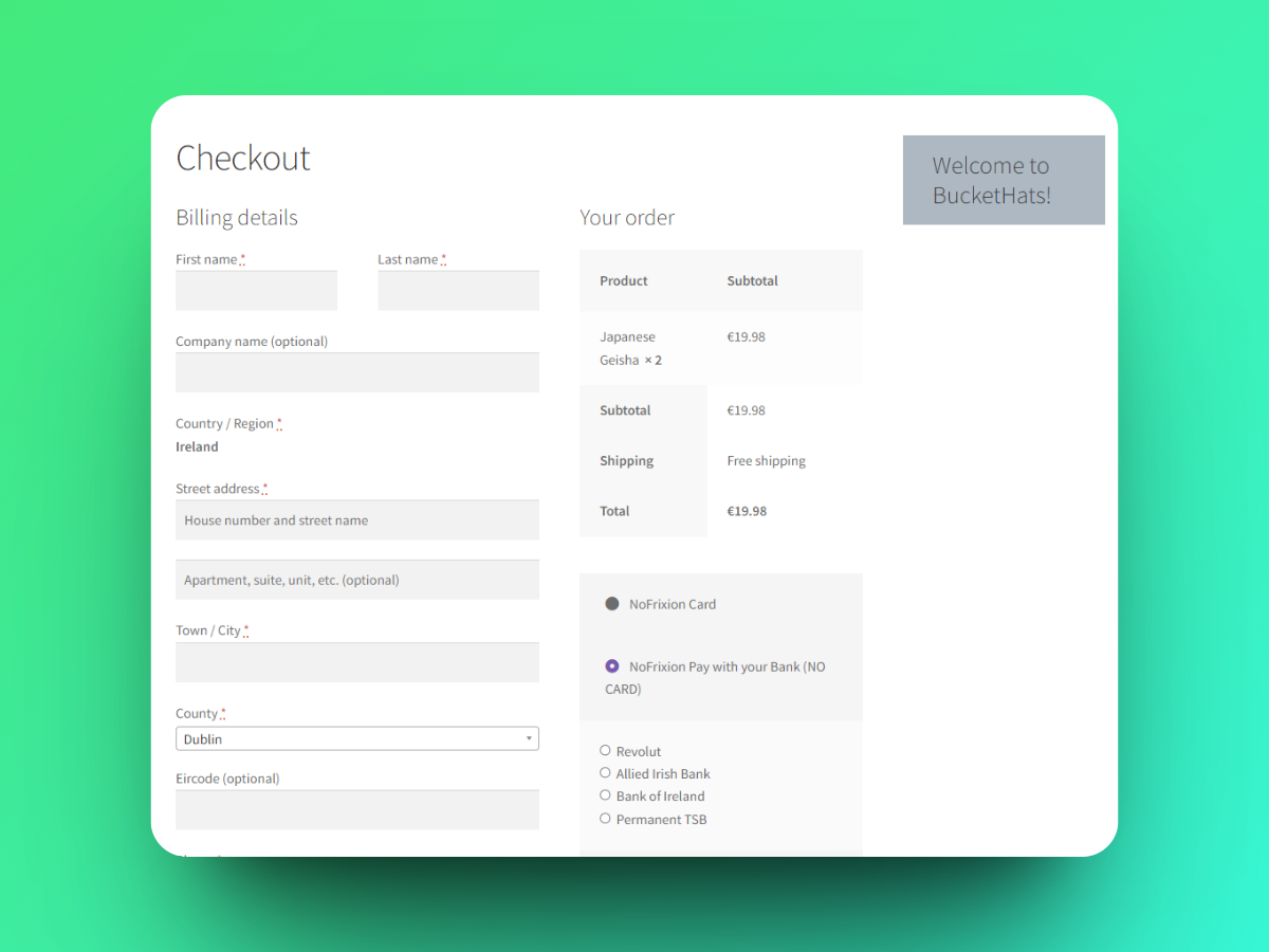 NoFrixion for WooCommerce plugin pay by bank payment option

