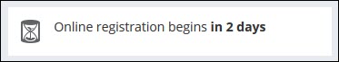 Viewing a Specific Event Registration Opens Soon alert example