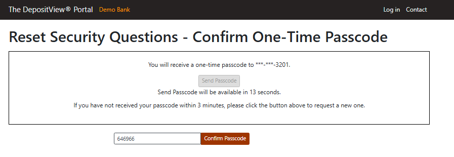 Reset Security Questions OTP