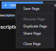 Screenshot showing the page-level context menu