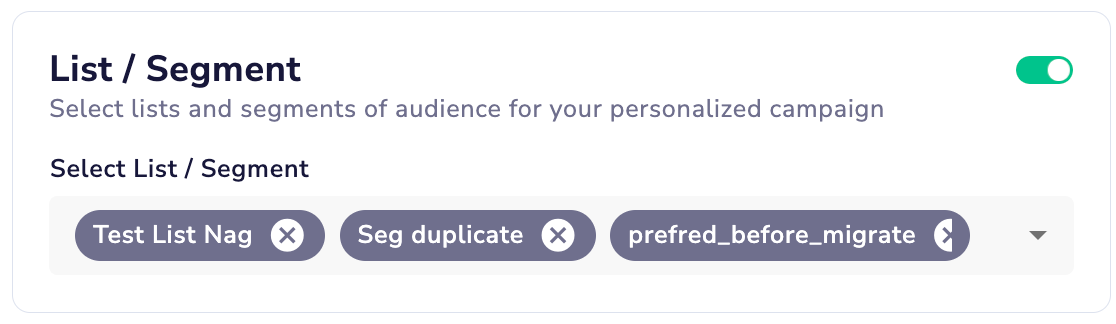 Setup Audience for your Personalized Campaign