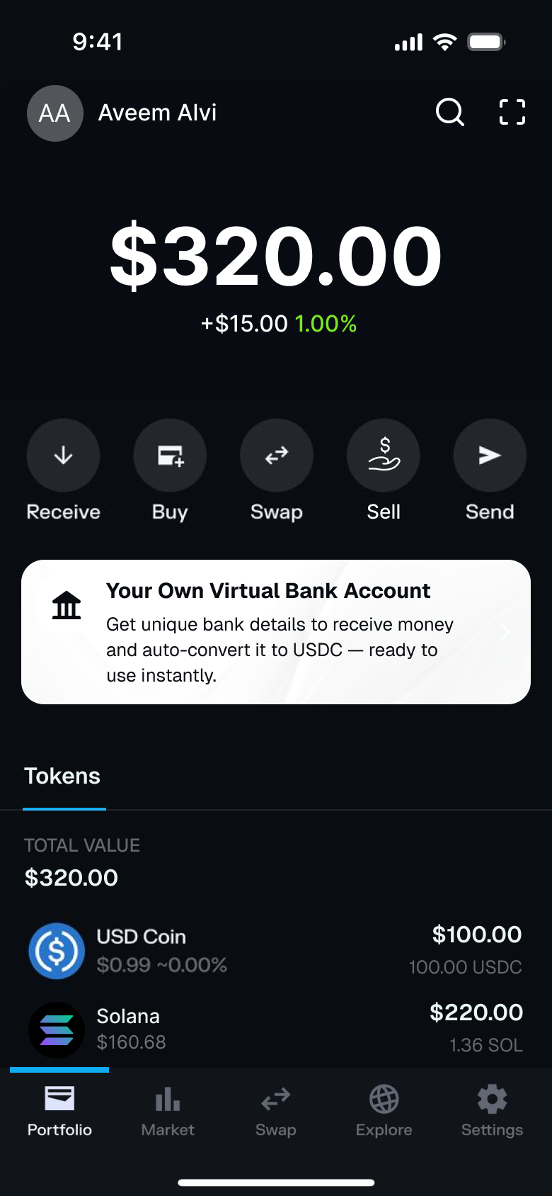 Entry point for account creation