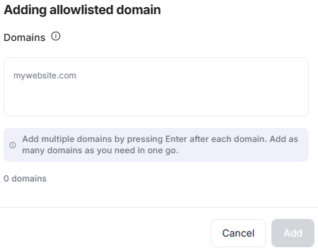 Add domains to the allowlist.