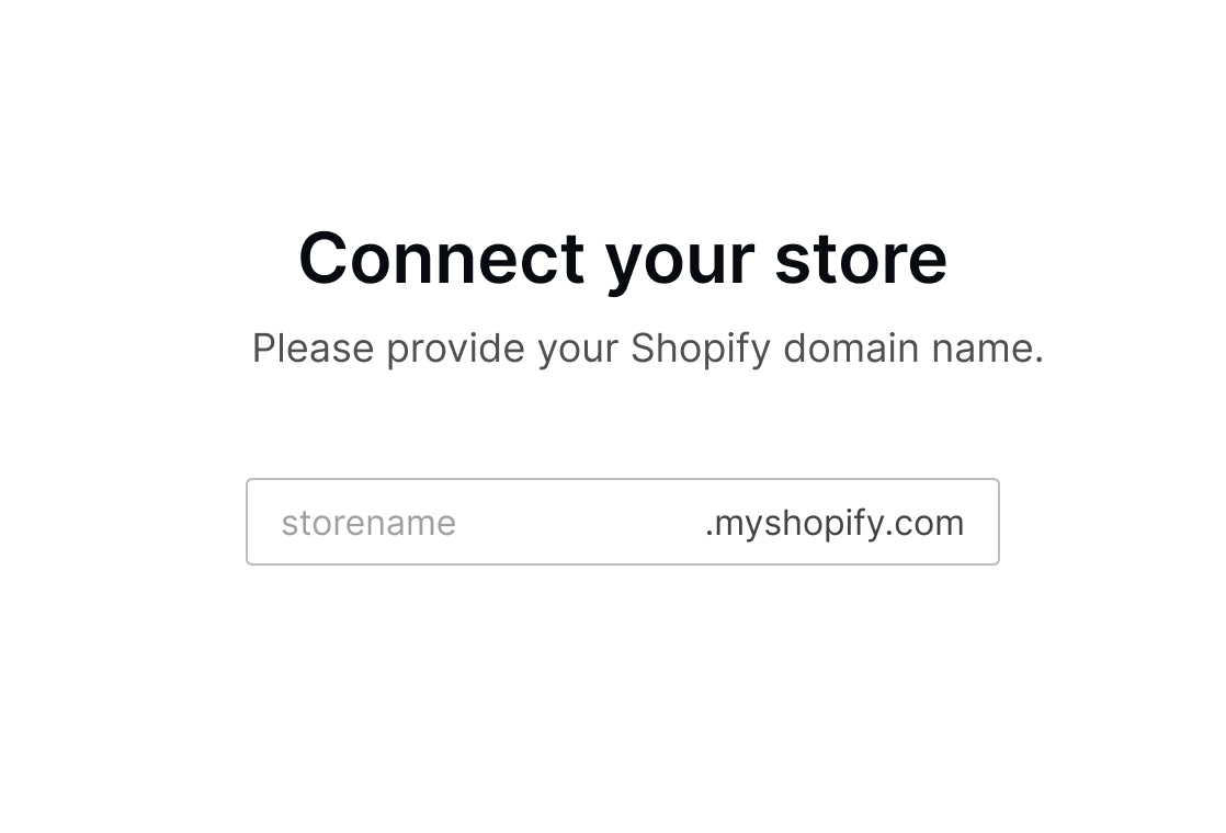 Railz Connect - Enter Shopify Store Name. Click to Expand.