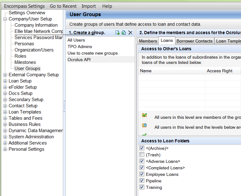 The above image shows the folders that Ocrolus should have access to.